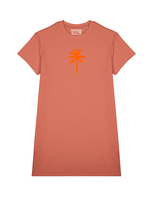 Badstof Dress Palm Velvet Neon Orange - Orange